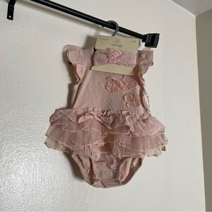 NWT Snug Baby 2 Piece Set | Romper & Headband | 6-9M